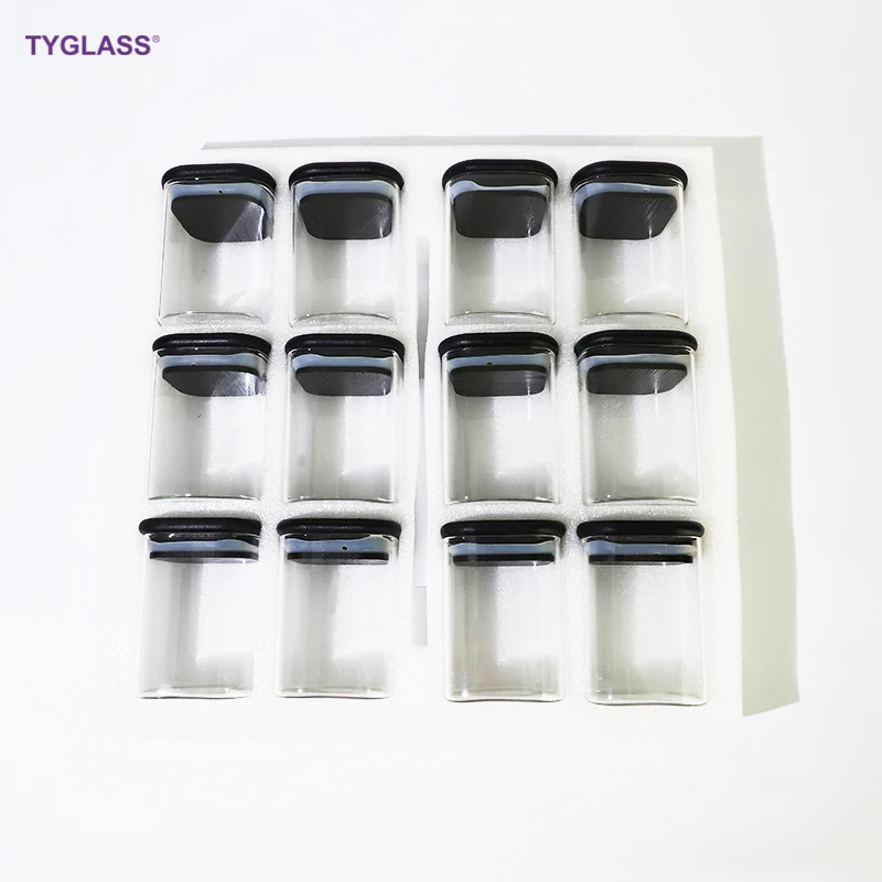 Factory direct sales customizable multi-specification heat resistant Square food storage glass jar with bamboo wooden lid