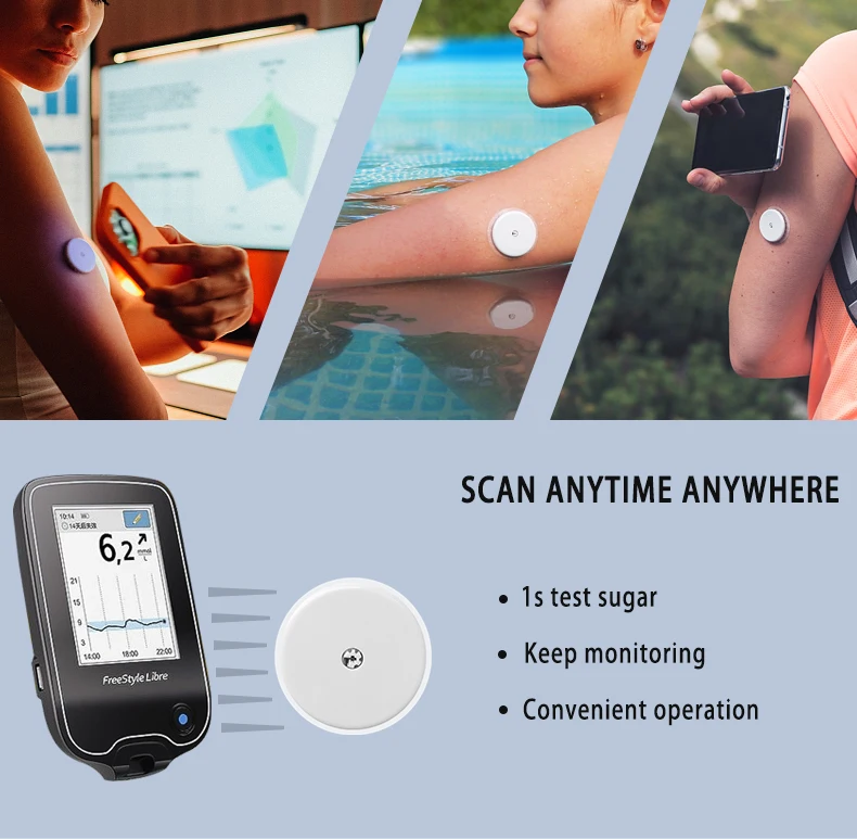 Home small Bluetooth connected continuous glucose monitor with real-time data acquisition