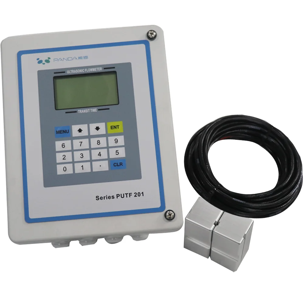 Digital LCD Display Flowmeter Price RS485 Modbus Clamp On Ultrasonic Flow Meter