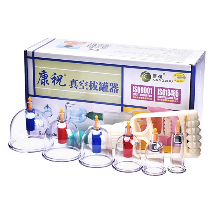 Kangzhu 12pcs cupping kits set Vacuum Suction cups set Cupping jar Acupuncture Vacuum Hijama Wet massage cupping therapy