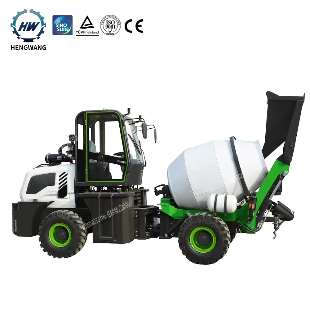 New Design Hengwang Automatic Feeding Cement Mixer Truck Self Loading Concrete Mixer Truck With CE ISO Certificate