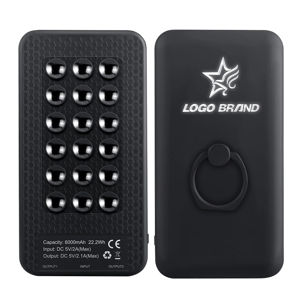 Hot Selling Tech Products Mobile Ring Holder Power Bank With Light Up Logo