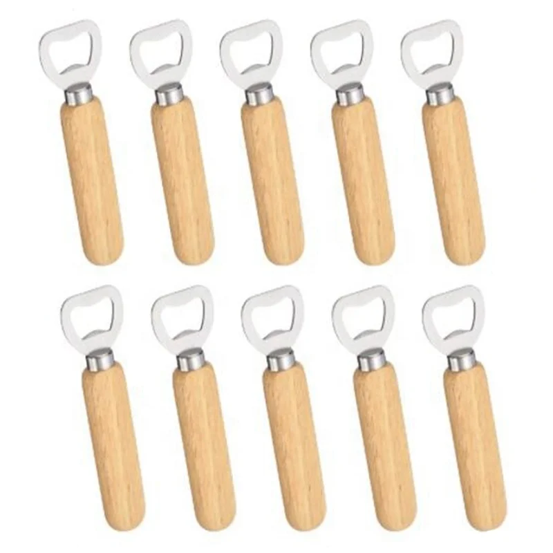 Wood Handheld Bartender Bottle Opener Wine Beer Soda Cola Glass Cap Bottle Opener Kitchen Bar tools