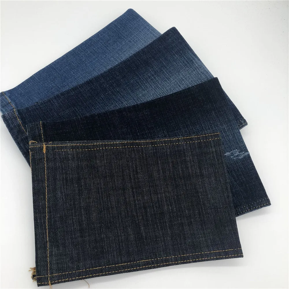 9.1oz indigo 98%cotton 2%elastane blue col stretch denim jeans shirt fabric