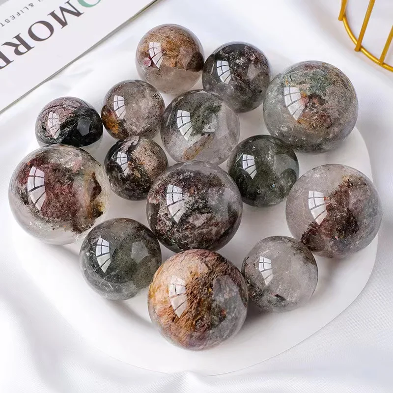High Quality Natural Crystal Sphere Ball healing stone Thousand Layers Of Garden Quartz spheres For Fenghshui