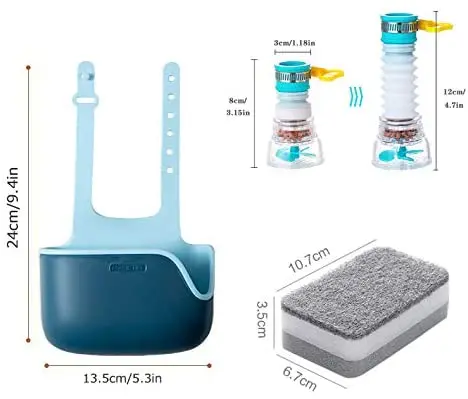 Wholesale Customization Ajustable Sink Caddy Silicone Sponge Holder with Drain Holes