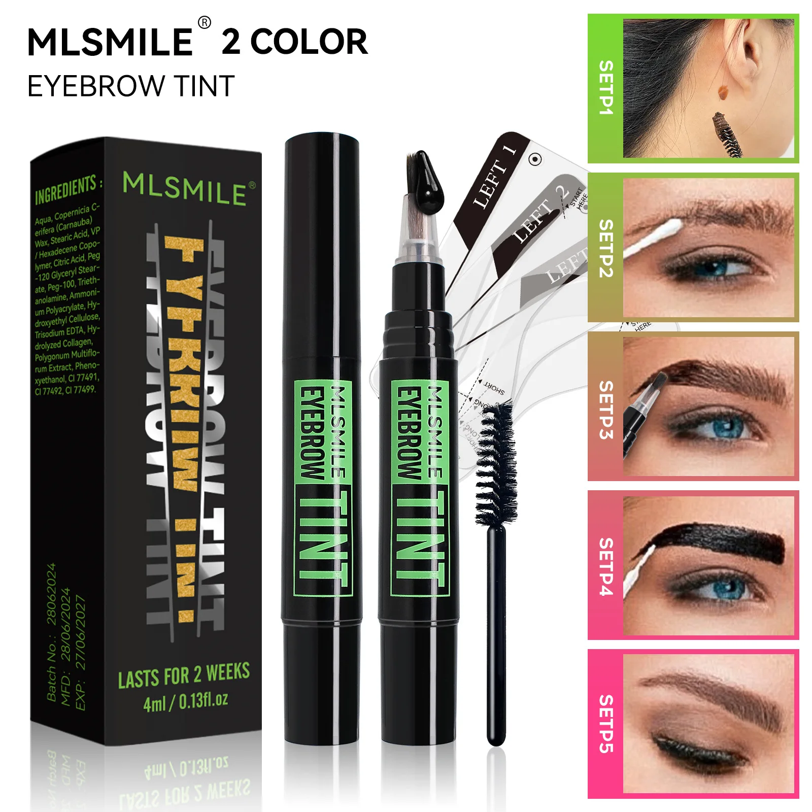 Eyebrow Tattoo Dying Quick Dry Long Lasting Waterproof Non Smudging Three-dimensional Volume Natural Eyebrow Tint With Brush