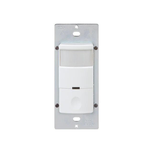 Single Pole Decorator Wall Switch PIR Occupancy Sensor Built-in Night Light Toilet Occupancy Sensor