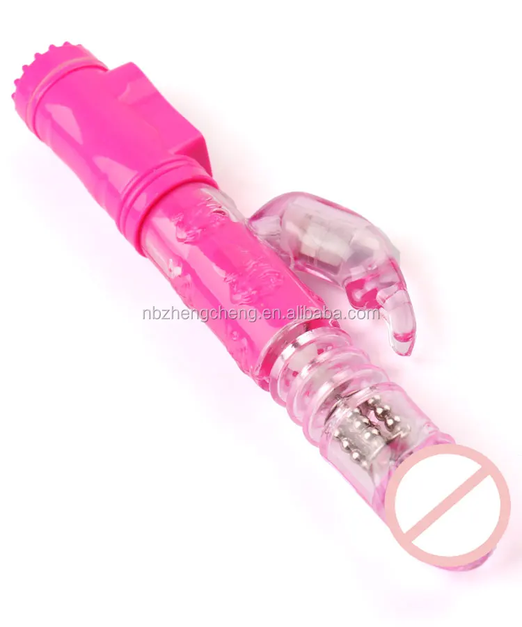 Women G Spot Massager Thrusting Realistic Rotating Head Sex Toy Rabbit Dildo Vibrator