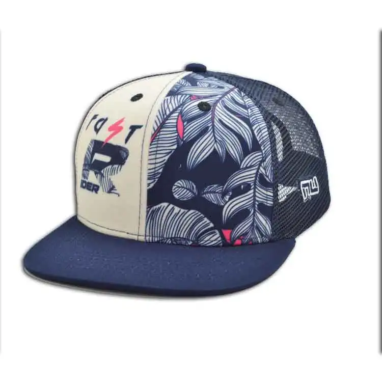 printed popular plain mesh high quality high profile fashion design  black advertising trucker cap