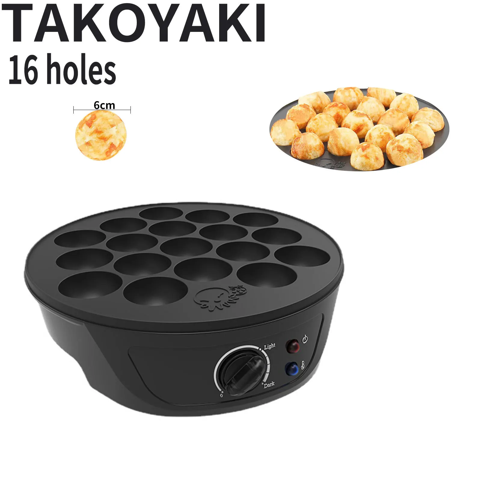 750w Three-dimensional Surround Heating Automatic Black Microcrystal Panel Selling Octopus Ball Machine