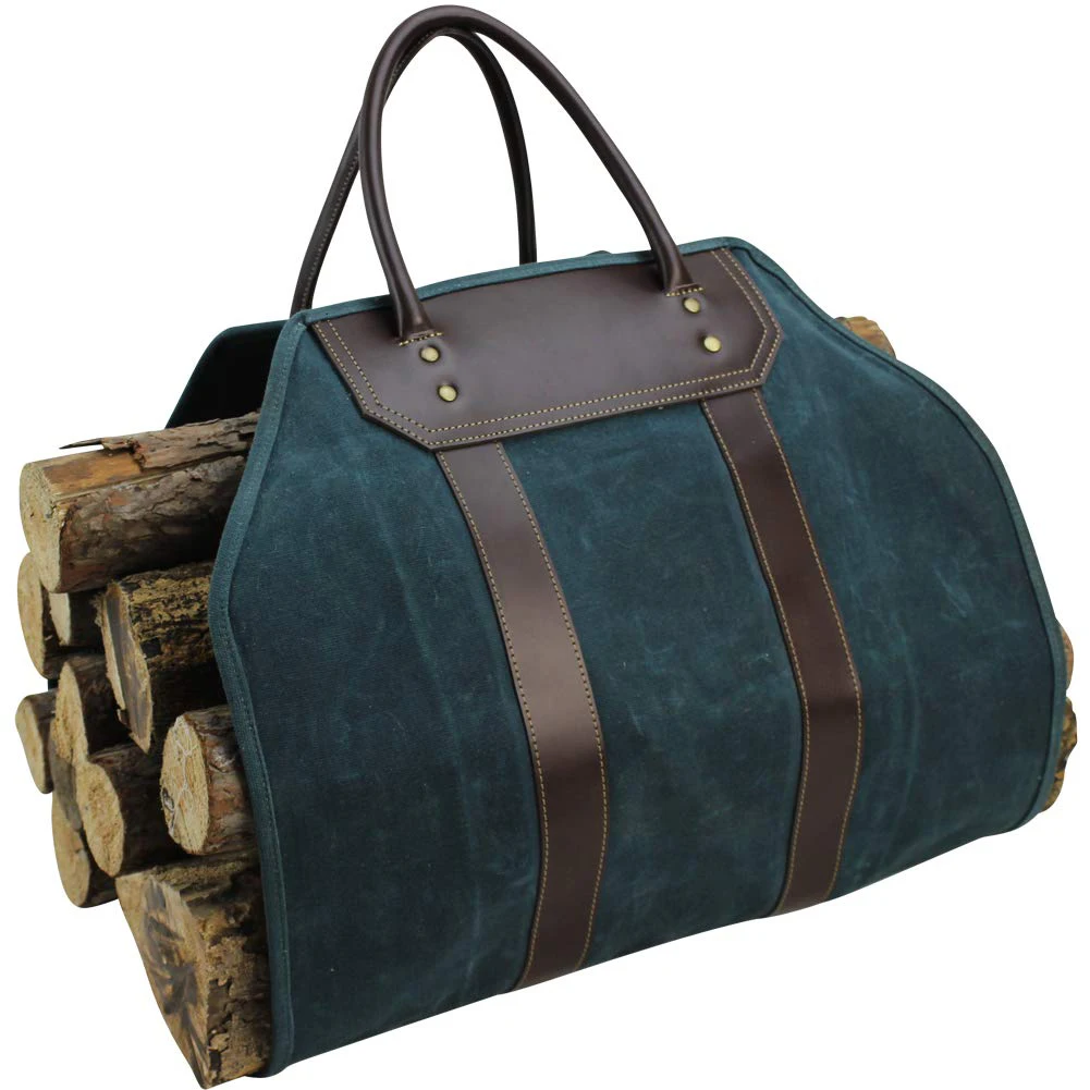 Multifunction Case Storage Bags Extra Large Firewood Holder with Handles Waxed Canvas Log Carrier Tote Bags