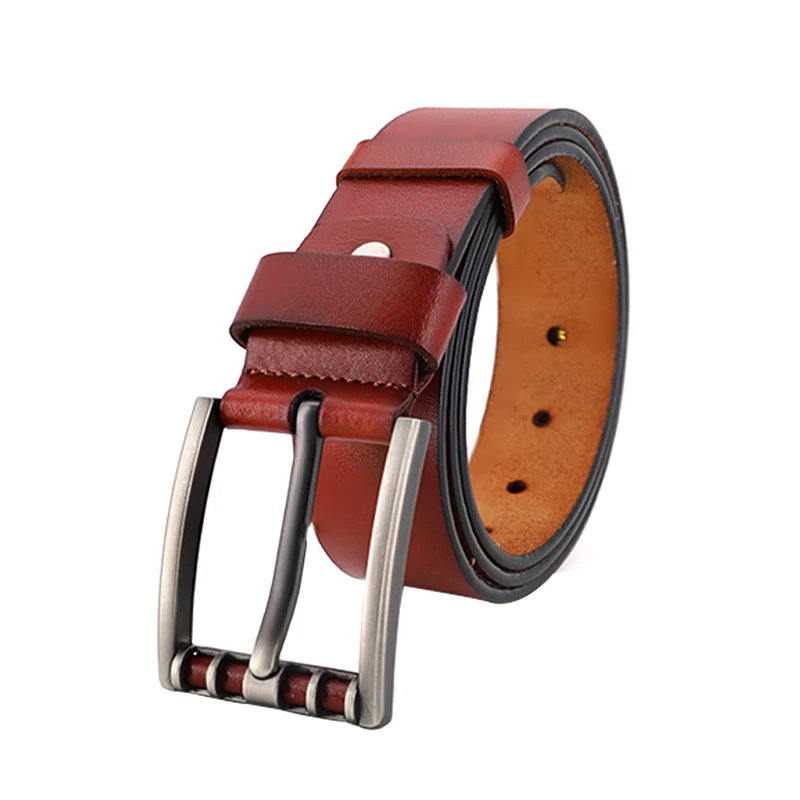 2022 new arrival new waist buckle business genuine leather belts for women with adjustable metal buckles red color