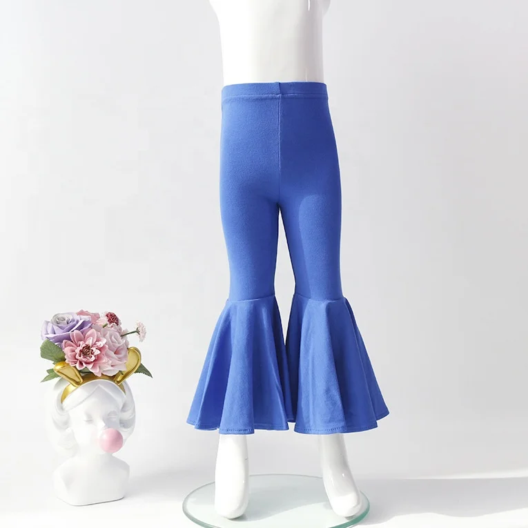  New style fall baby girls pants leggings wholesale kids boutique bell bottoms trousers