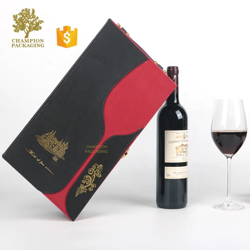 Decorative High Quality Luxury Single Bottle Leather Wine Carry Case