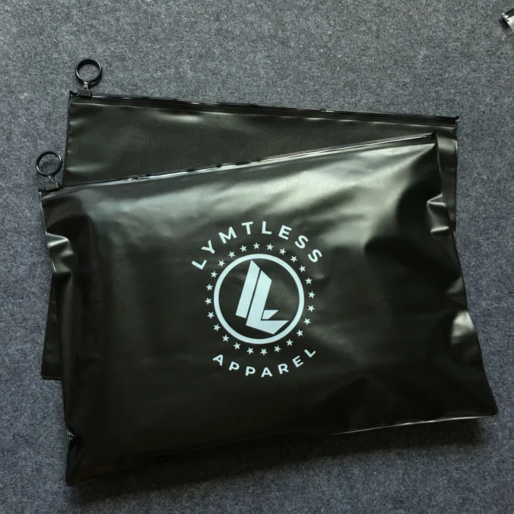 Wholesale black bags ziplock recycled plastic zip bag with own design and size zip locker bag for clothing and socks