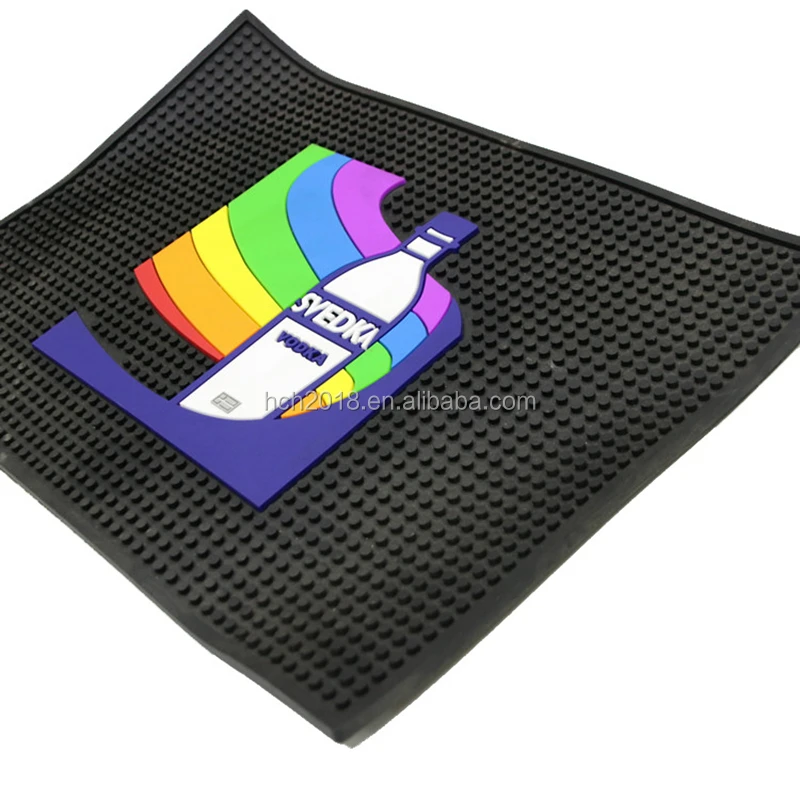 Dongguan Supplier Custom logo rubber  pvc  bar drinking mat
