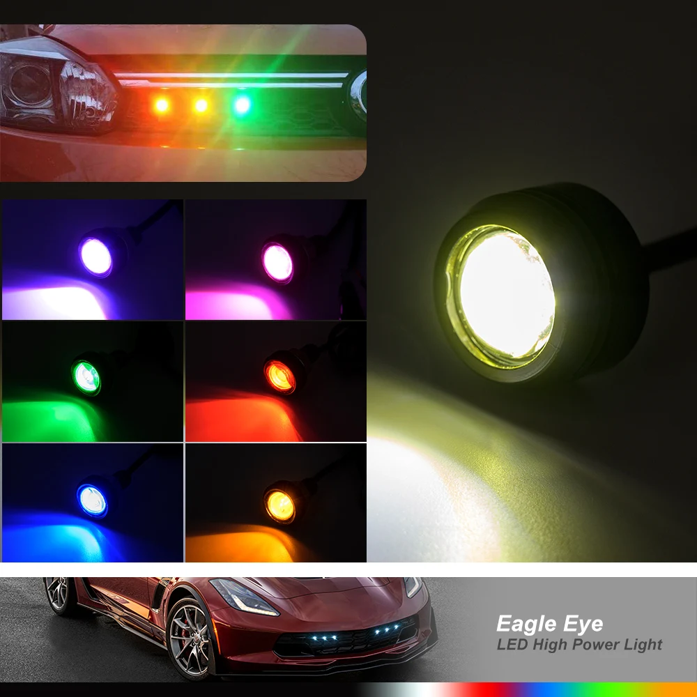 18mm 23mm 9W LED Eagle Eyes DRL Daytime Driving Lights Backup Reversing Parking Turn Signal Automobiles Lamps For All Car Model