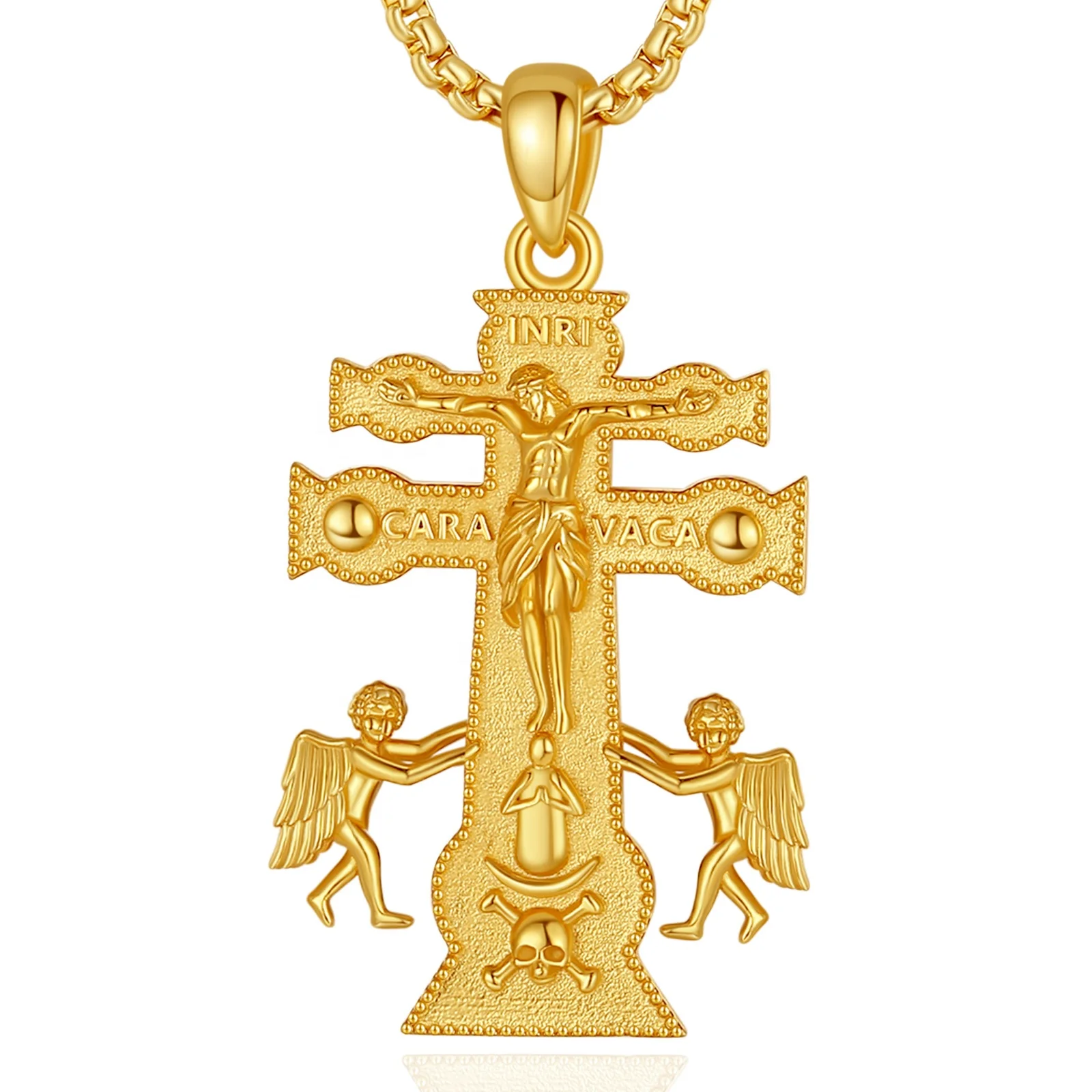 Merryshine 925 Sterling silver jewelry 18k gold egyptian christian jesus ankh cross vermeil gold jewelry