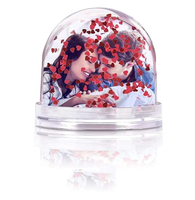 Christmas colorful open hot sexy girl photo or photo picture frame plastic dome water snow globe