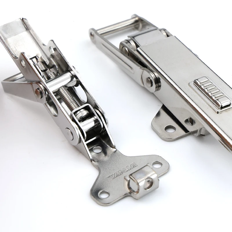 Different size Stainless Steel Adjustable Safety Toggle Latch Buckle With Side Holes Self Lock Draw Latch For Medical Equipment