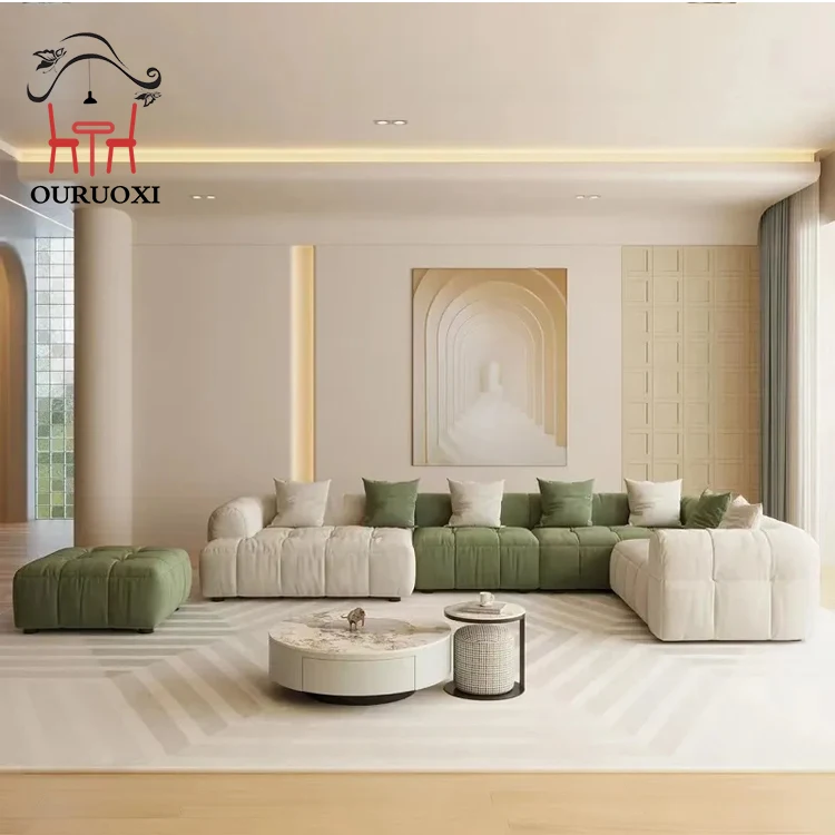 High Quality Living Room Sofa Modern Design Soft Comfortable Color Combination Fabric Sofa