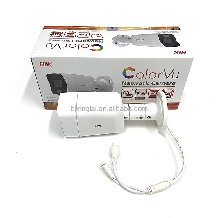 24/7 Night Vision Full Color Network Camera DS-2CD2087G2-LU Hik ColorVu 8MP 4K Bullet IP Camera with Mic