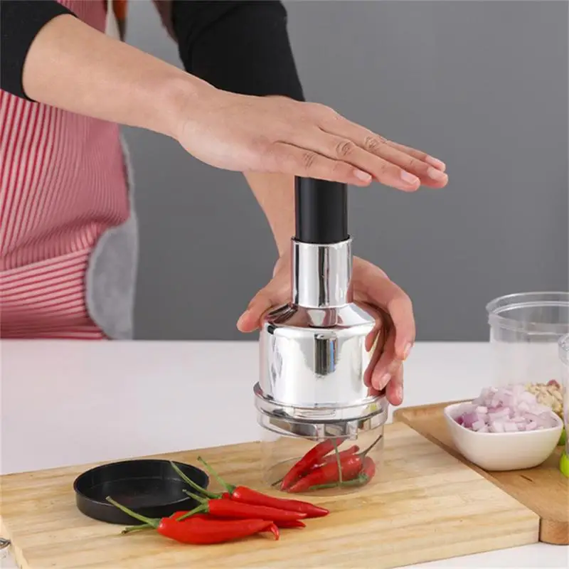 Multifunction Manual Onion Chopper Stainless Steel Garlic Crusher Pressing Food Cutter Safety Durable Chopper Slicer Dicer Tools
