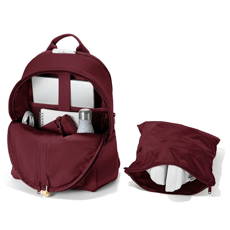 Custom logo designers Weekend Travel Girl backpack With Shoe bag Gym Neoprene Women backpack