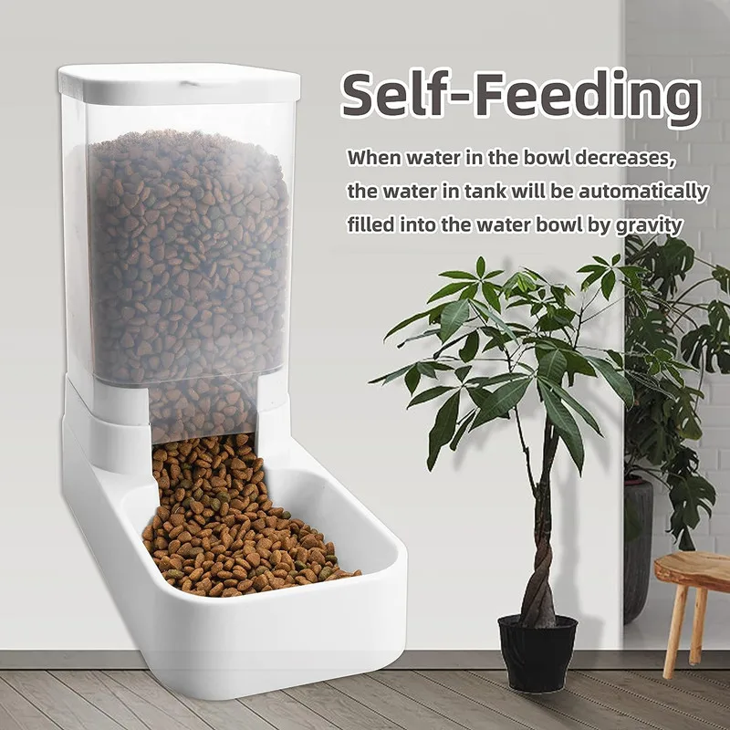 Factory Wholesale Gravity Pet Feeder and Water Dispenser High Capacity Automatic Dog Cat Feeders for Indoor Cats