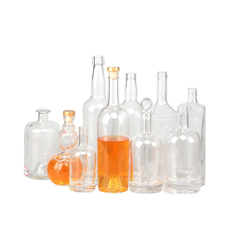 Customized Wholesale vodka glass bottle 750 500 375 250ml with decal surface.