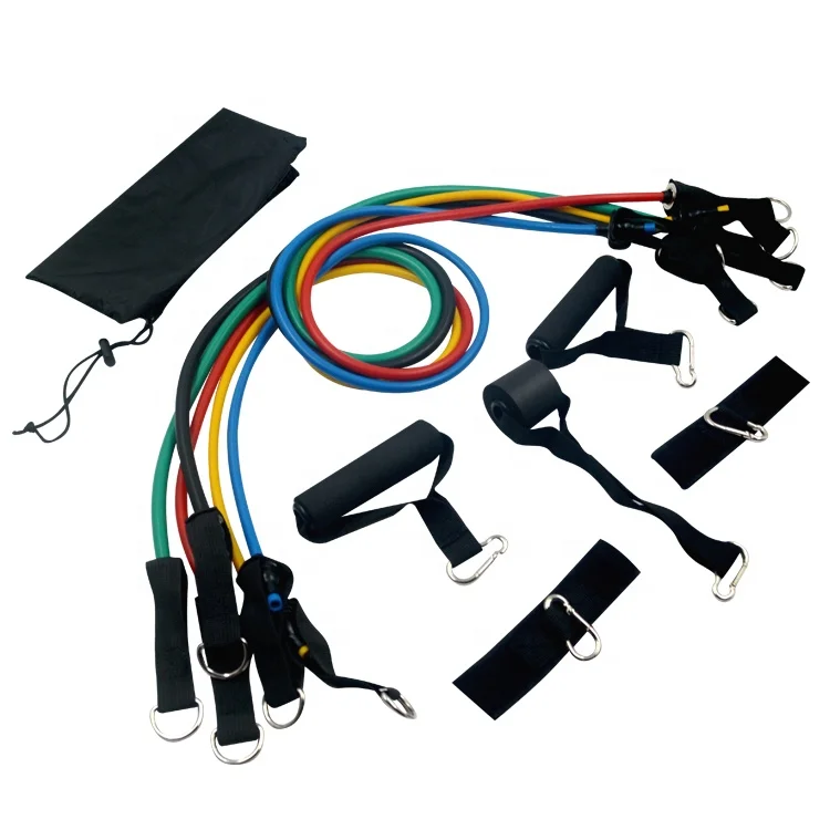 11 Pcs Resistance Bands Set Exercise Bands Set for  Resistance Training Physical Therapy Home Workouts