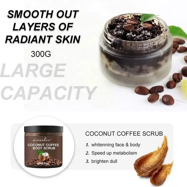 Whitening coffee Body Scrub natural organic brightening scented Deep Cleansing