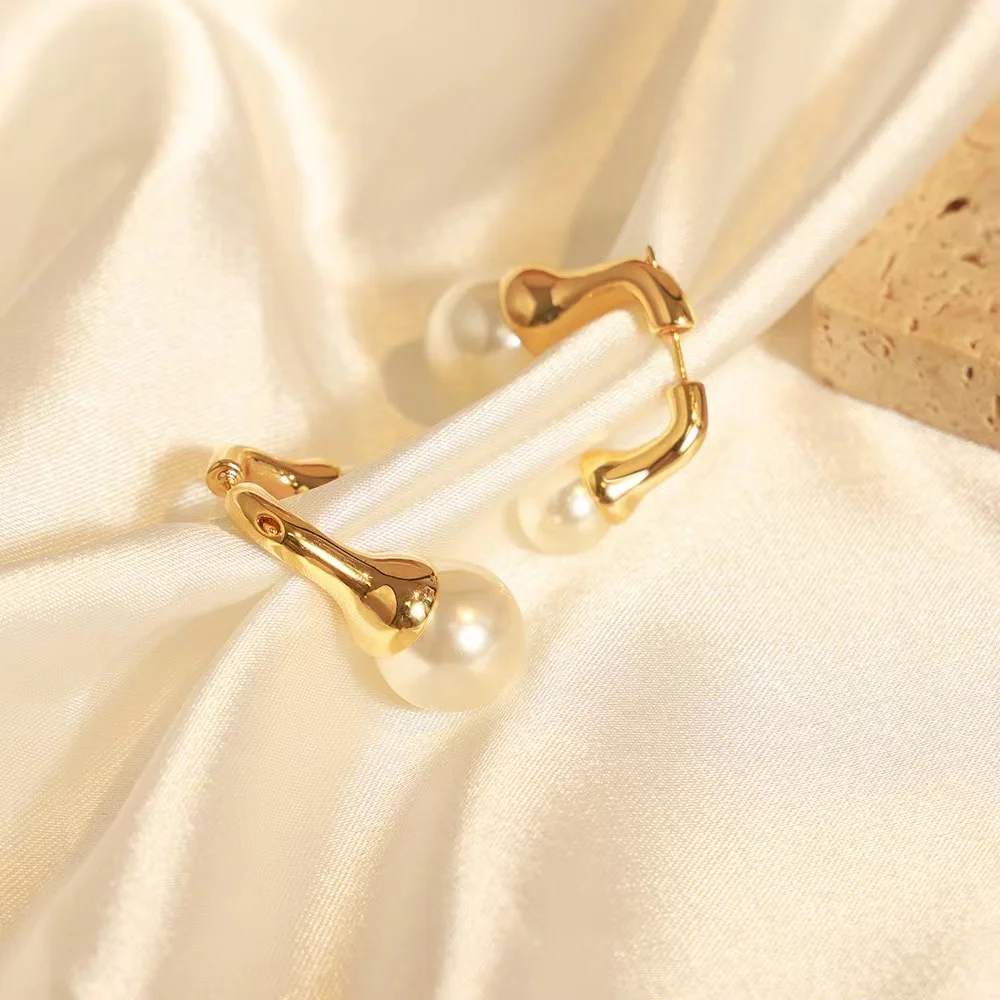 Wholesale Retro Jewellery Pentagram Pearl Earrings Aura Plated Crystal Dangle Earrings Fashion Women Accessories Jewelry
