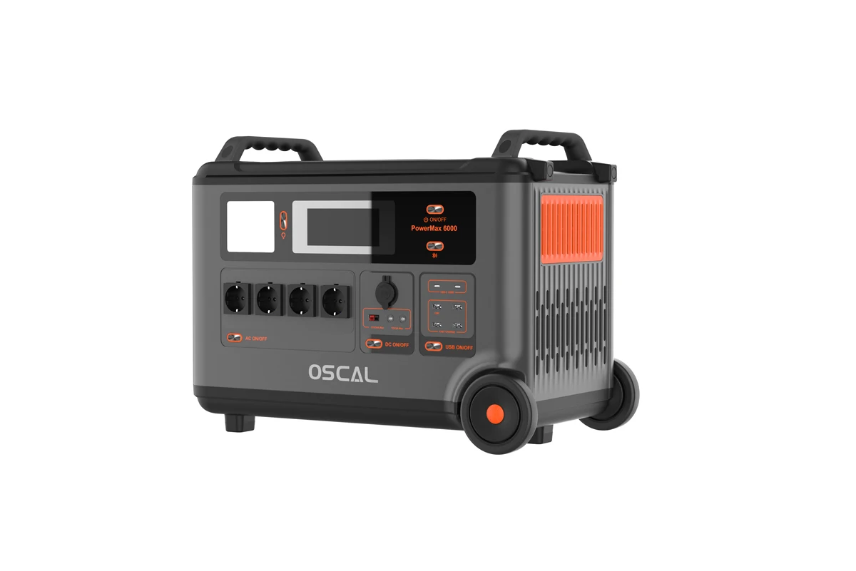 Oscal 6000 Вт портативная электростанция 57600 кВтч 120 В/240 В Интеллектуальная батарея управления приложением увеличенная мощность электростанции максимальная