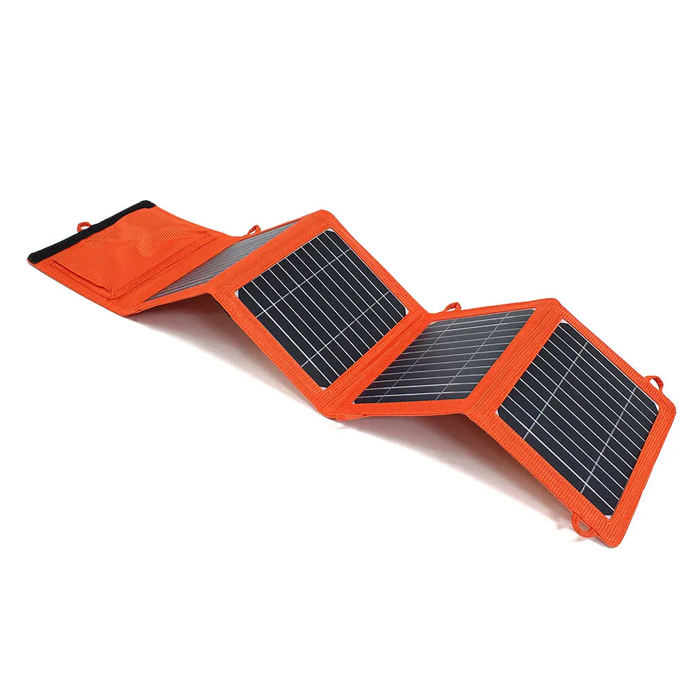 Solar Panel Charger 14 W with USB Port Waterproof Foldable Solar Charger for Camping Travel