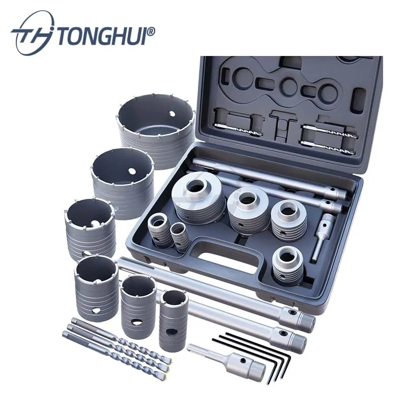 Factory Concrete core drill bits 30-160mm SDS Plus Hammer Drills Cutter Tools Wall Hole Saw set