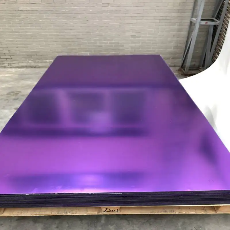 1220x2440mm 4x8ft Custom Different Thickness Rose Gold Acrylic Sheet Mirror Sheet With PE Protective Film