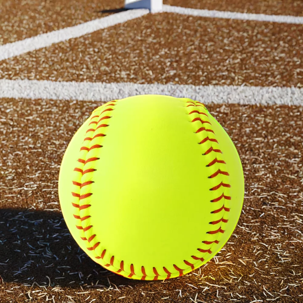 Factory Wholesale Softball Yellow Split Leather and PK Core Softball Custom Logo/Weight Sports Training Softball Ball