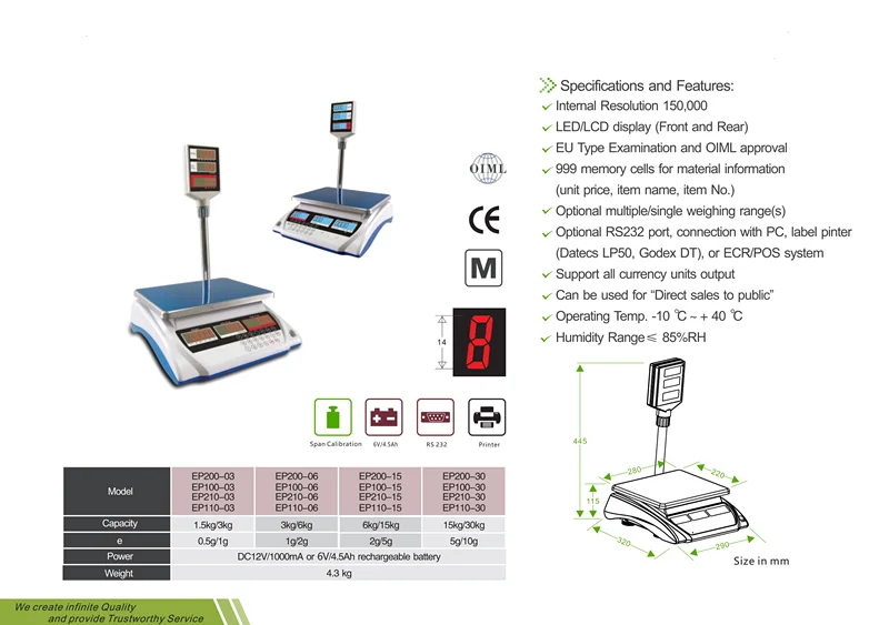 3KG/1g high-end Digital price computing weighing scale