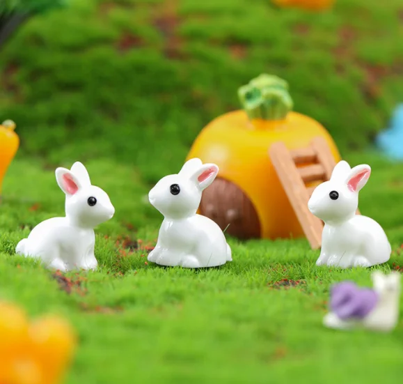over 5000 animals cute cartoon 3D big small white rabbit with carrot chicken fox blue and white whale resin fish figurine