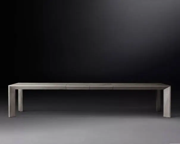 Reclaimed Solid Oak Wood Rectangle Extensible Dining Table 10 Seater HLM36