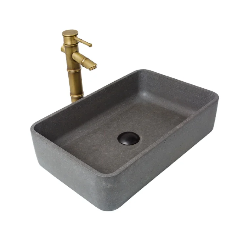 Хорошее качество прямоугольный бетонный цемент ванная комната умывальник