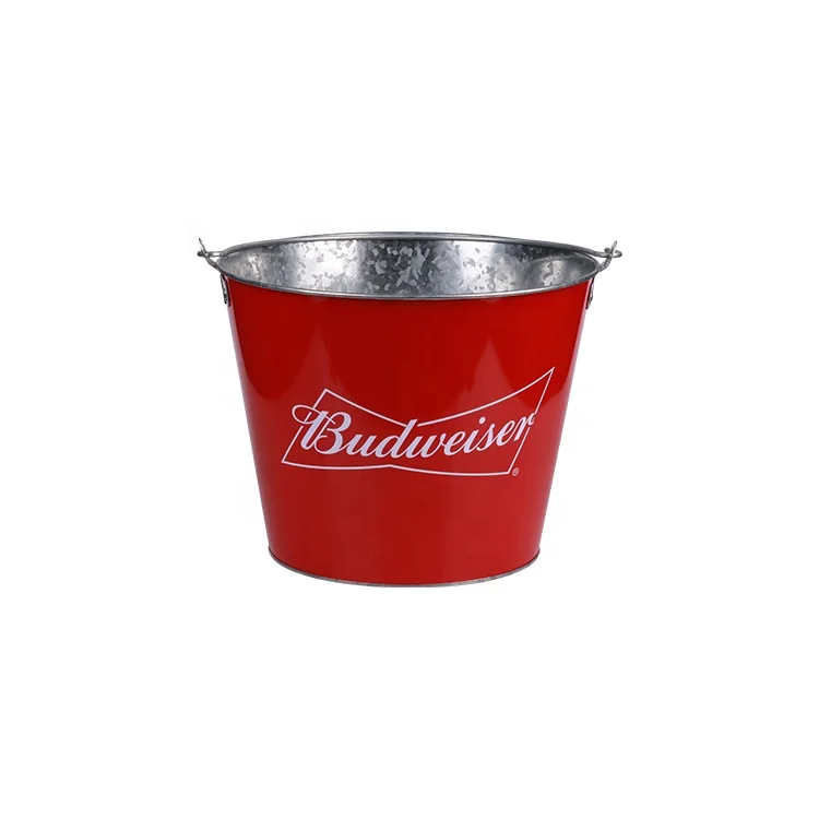 Manufacturing Oem Odm Custom Printed Metal Boxes Tin Ice Bucket With Handle Tin Can