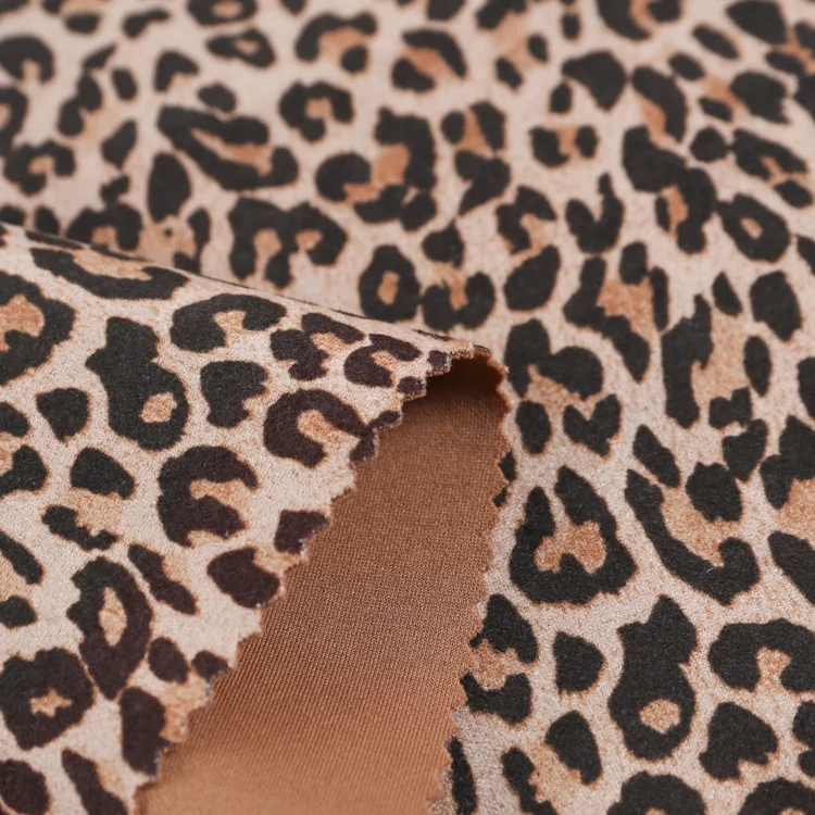 knitted polyester men suede scuba animal the leopard print fabric