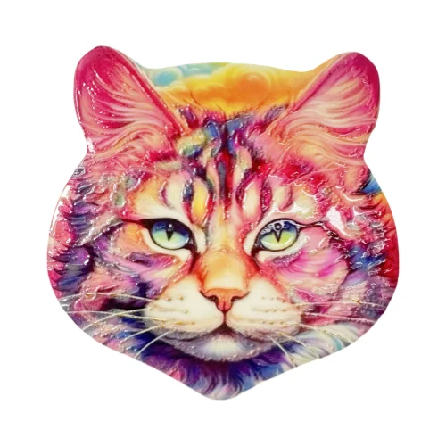 Wholesale Ceramic Coaster 3D Printing Cat Shape cork Eva Backing Custom Pattern Custom Logo Table Decoration