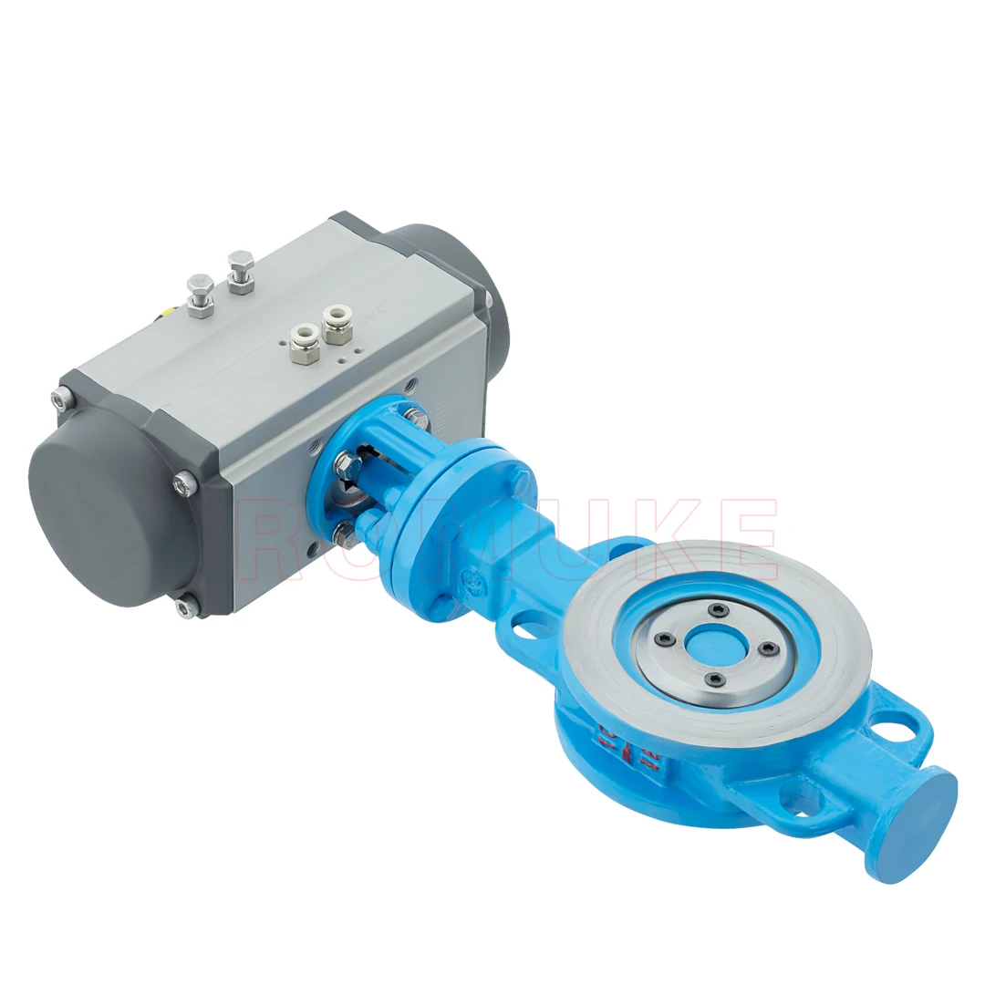 D673H/Y/F Pneumatic Wafer Type Metal Hard Seal Butterfly Valve