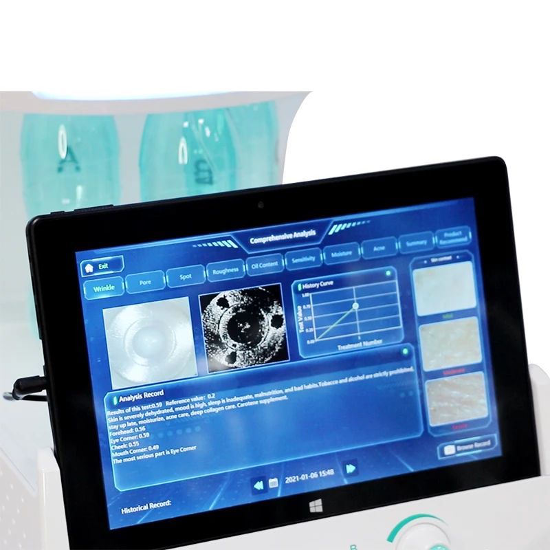 7 в 1 Смарт ice blue аппарат для очистки кожи лица Уход за лицом hydra дермабразия H2O2 корки Аква гидро кислорода лицевая микродермабразия машины