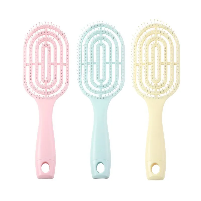 FYD Customizable Ventilation Straw Massage Comb Tangle Nylon Removal Curved Hair Brush Makeup Tools Sets