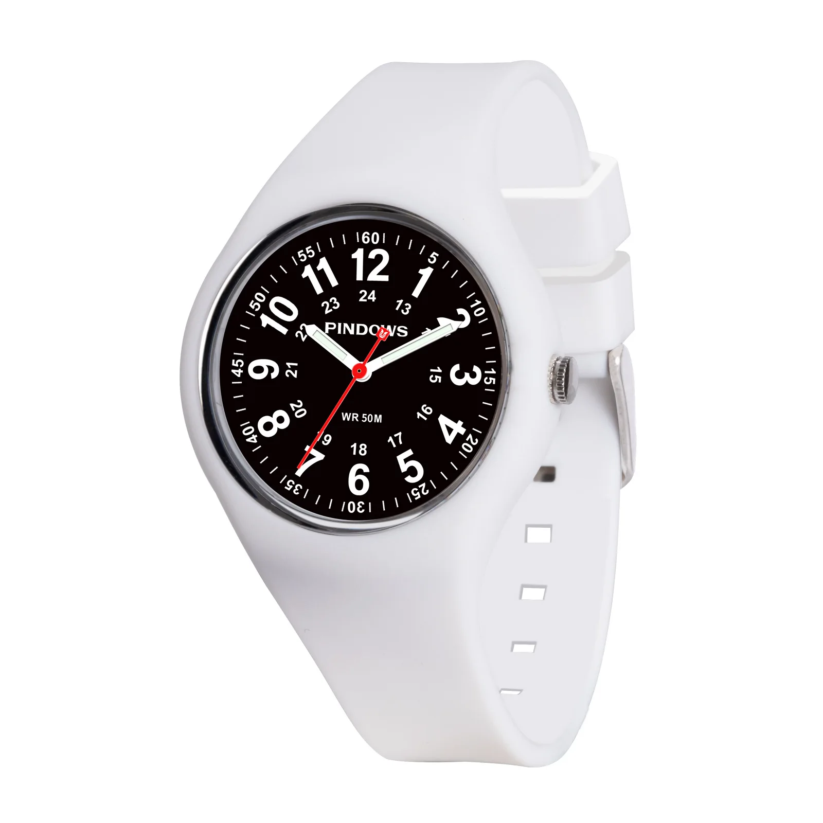 PINDOWS 2110 Wholesale Silicone Strap nurse silient Students Watch Waterproof g resistant shock Quartz watch montre